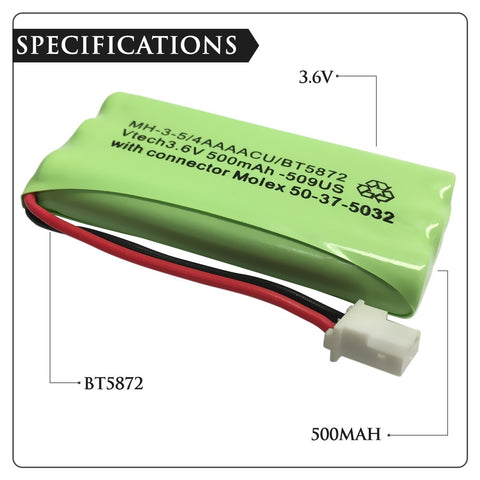 Image of Vtech Bt5872 Cordless Phone Battery